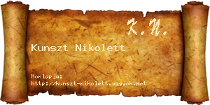 Kunszt Nikolett névjegykártya